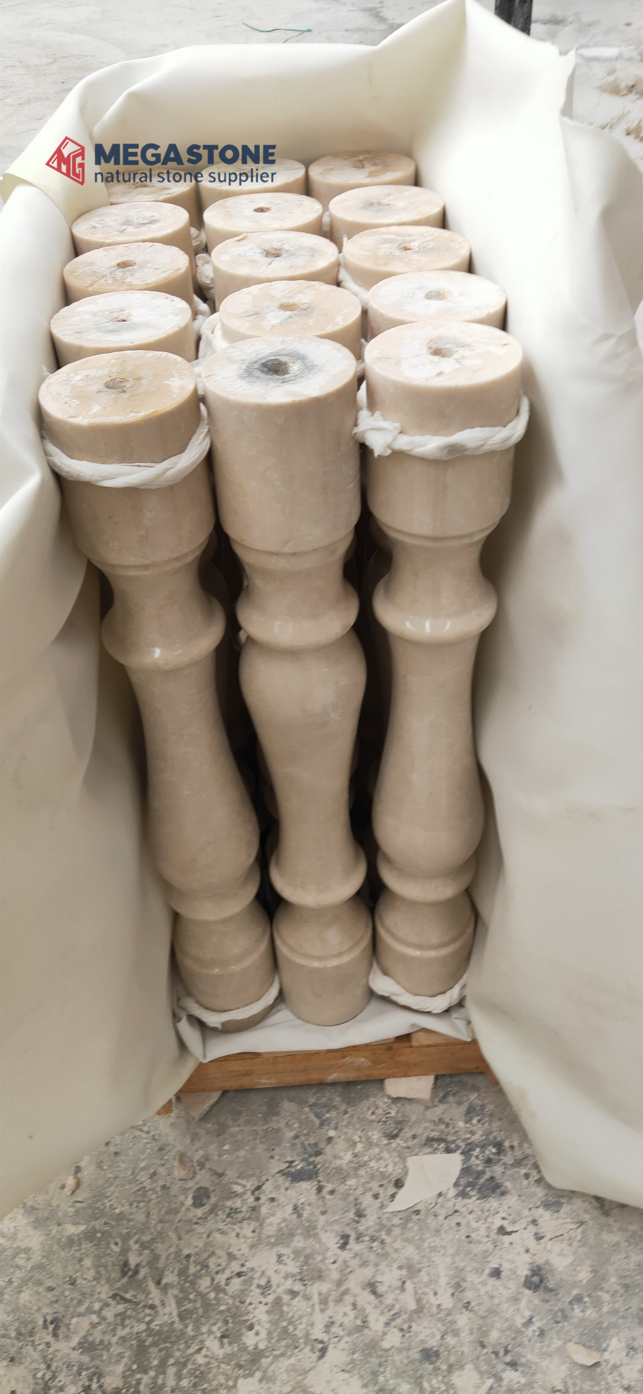 Turkish Aran White Marble Turned Baluster for Staircase and Balcony Railing