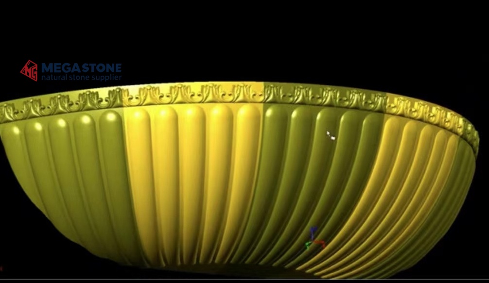Royal Botticino Marble Curved Balcony Carved Panels