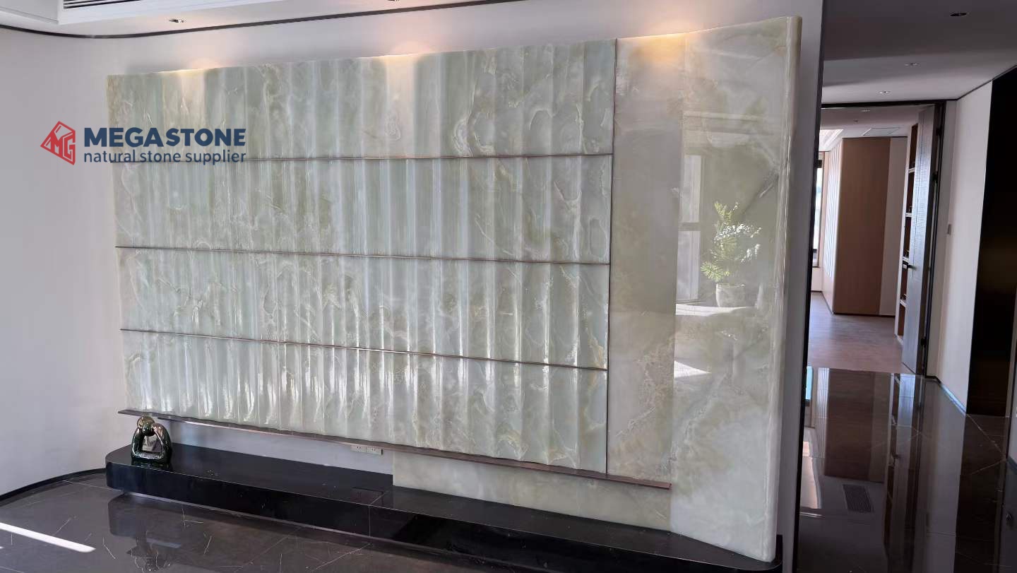 Natural Green Onyx Stone Tiles for Bar Island Countertop