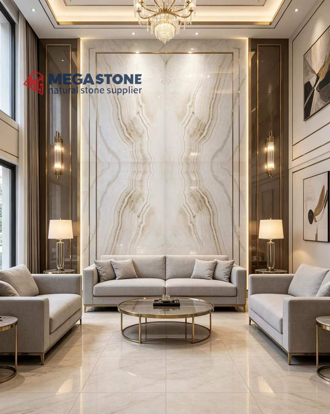 Natural Vanilla Onyx Backlit Wall Tiles Factory Price