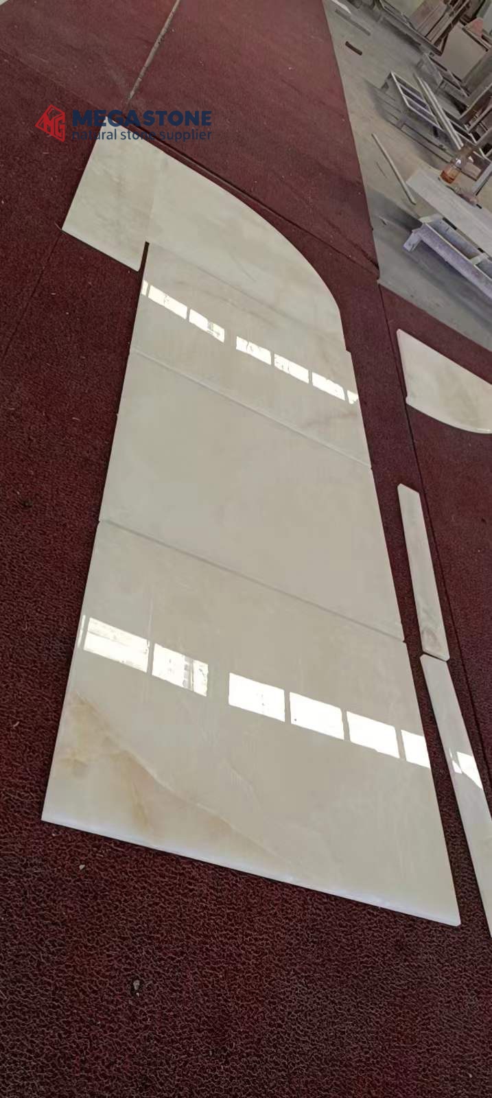 Premium Snow White Onyx Bar Top Bar Tiles