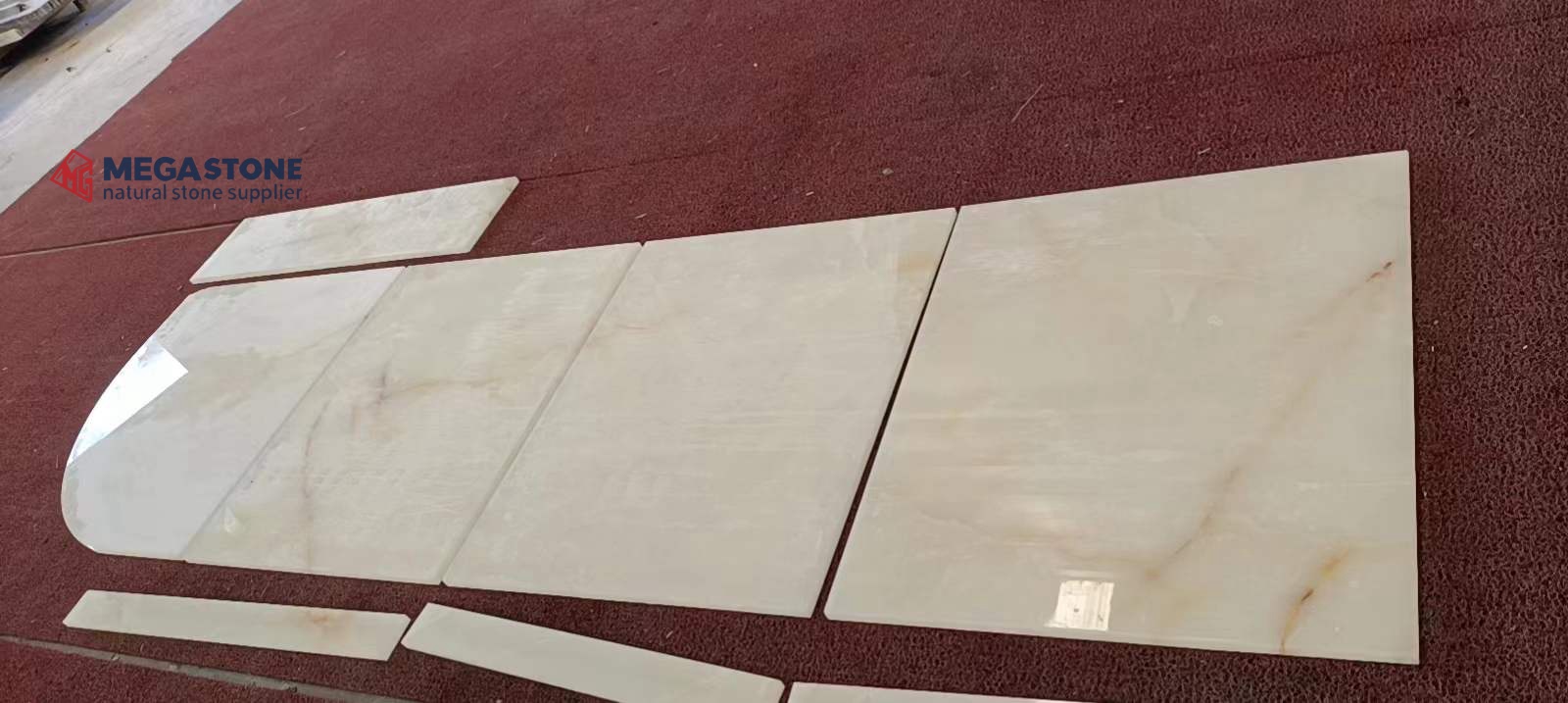 Premium Snow White Onyx Bar Top Bar Tiles