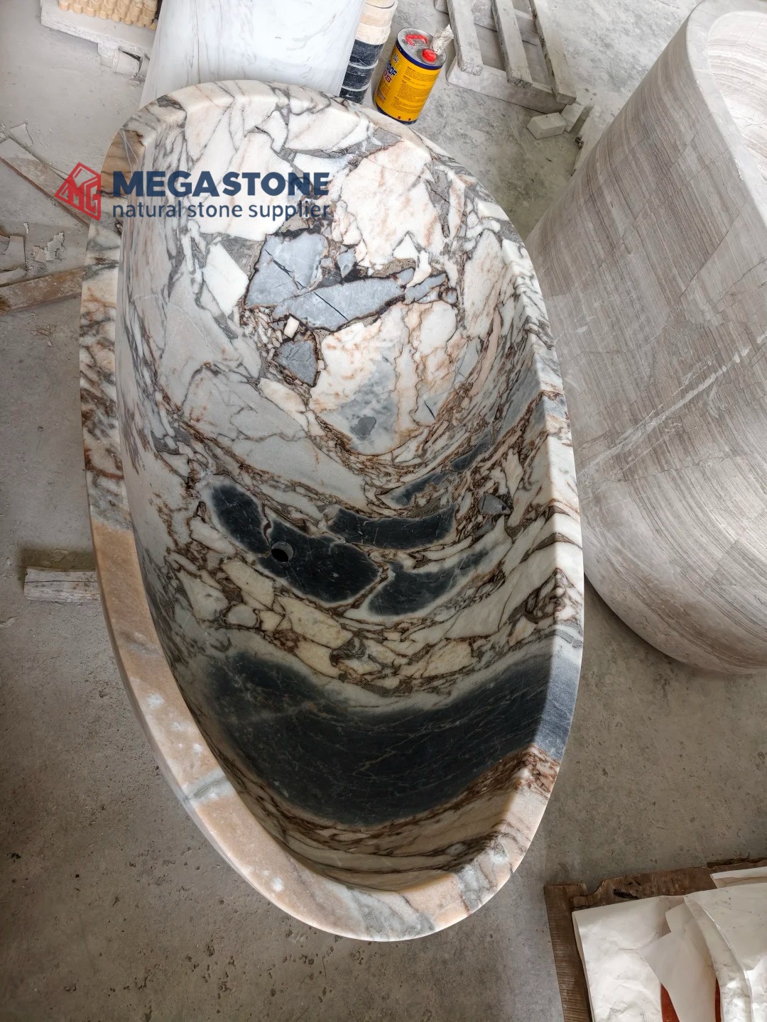 Elephant White Marble Bathtub