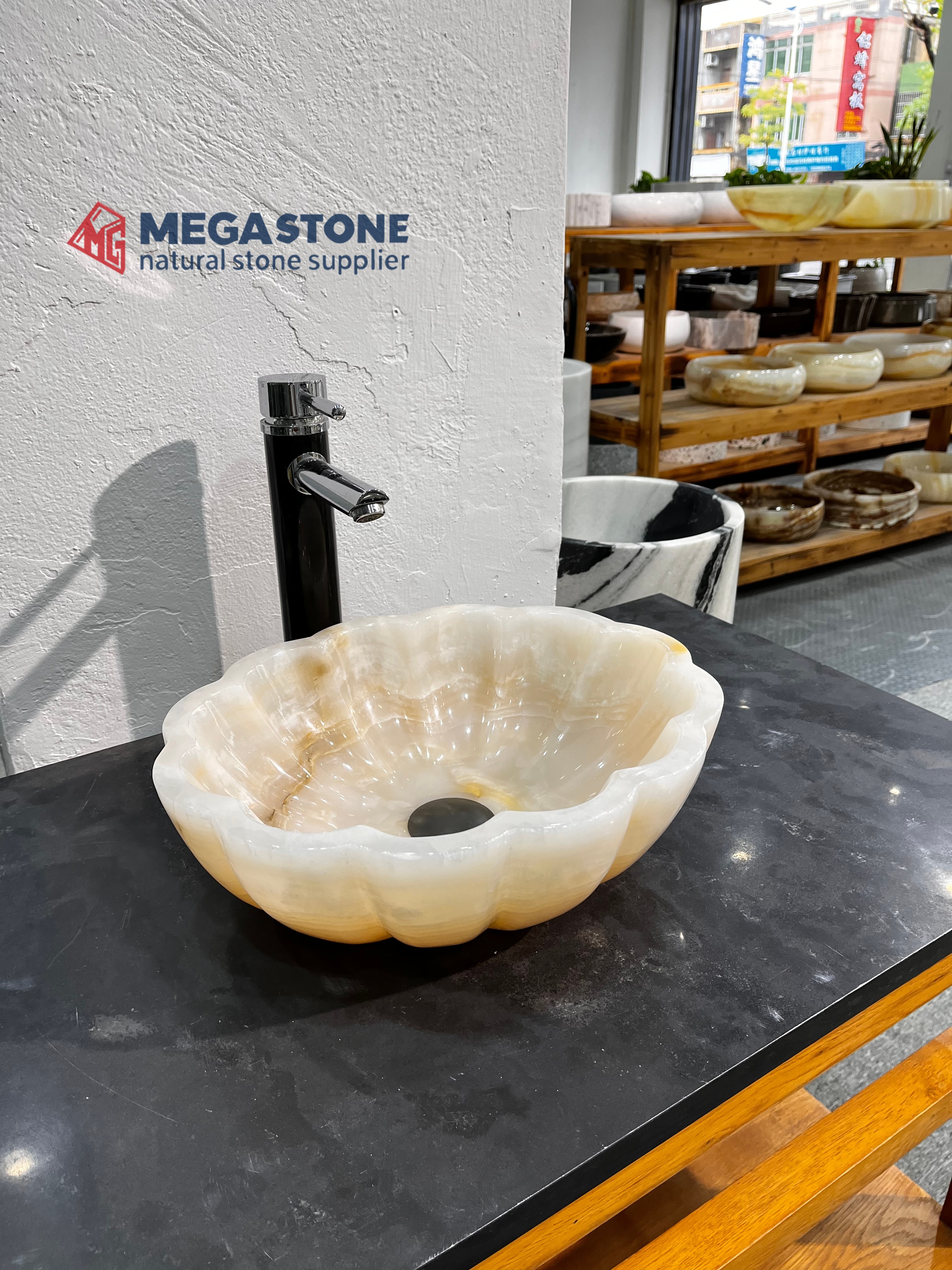 Onyx Pumpkiin Shape Wash Basin