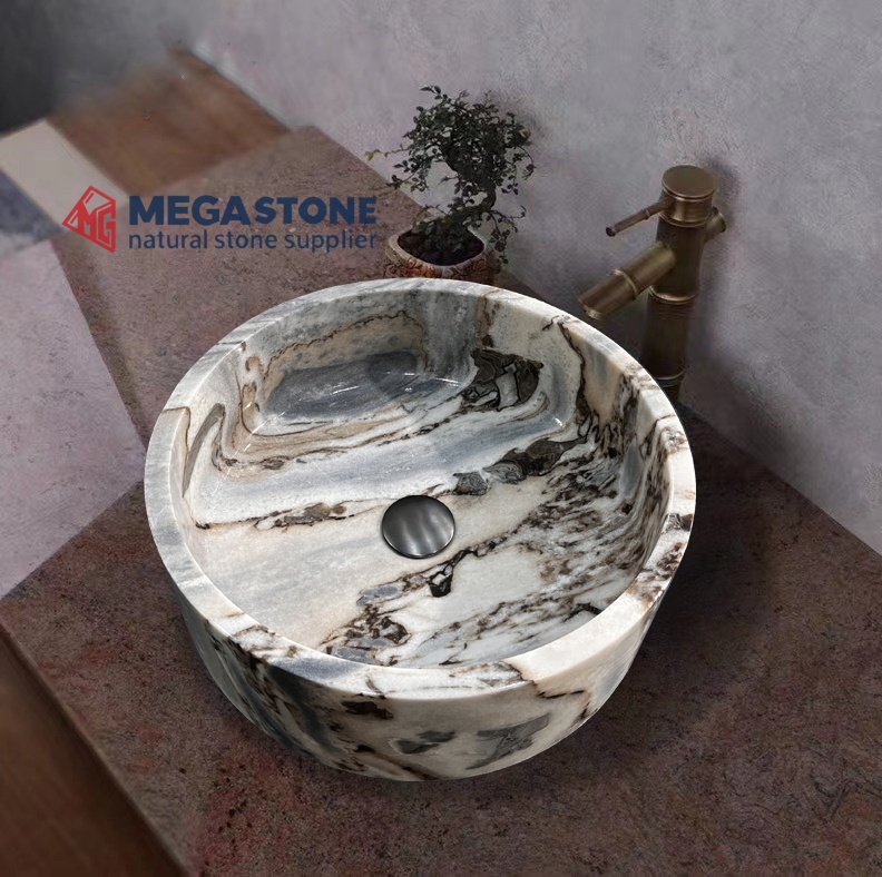 Elephant White Flat Bottom Round Shape Wash Basin