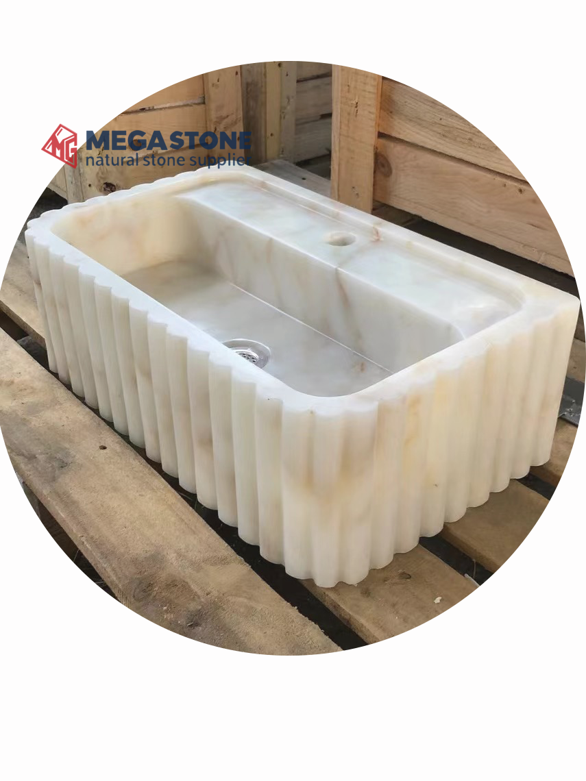Guangxi White Fluted Rectangular Basin