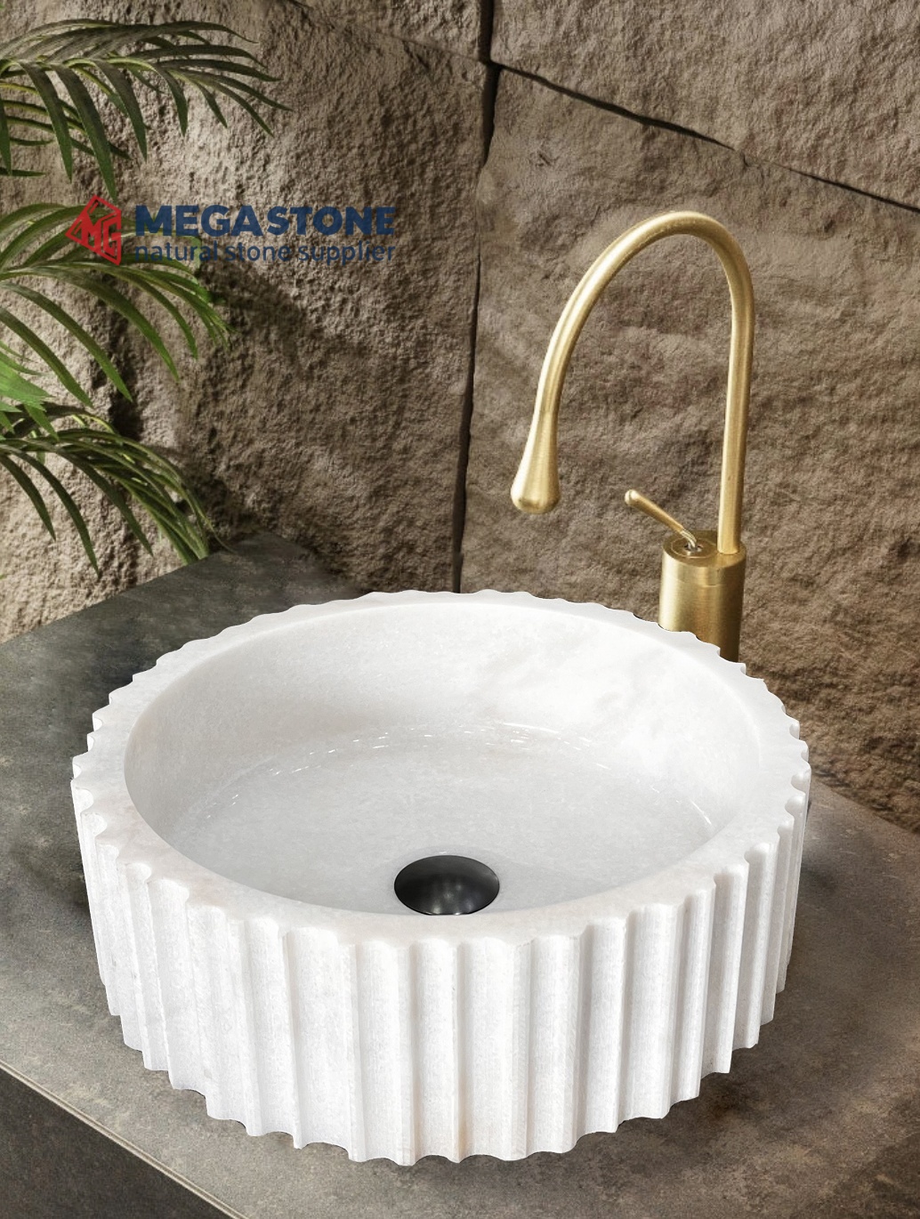 Guangxi White Fluted Round Basin