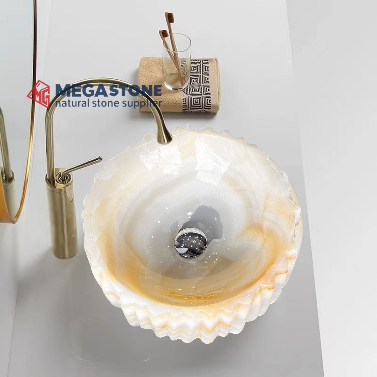 Onyx Fluted Rectangular Basin