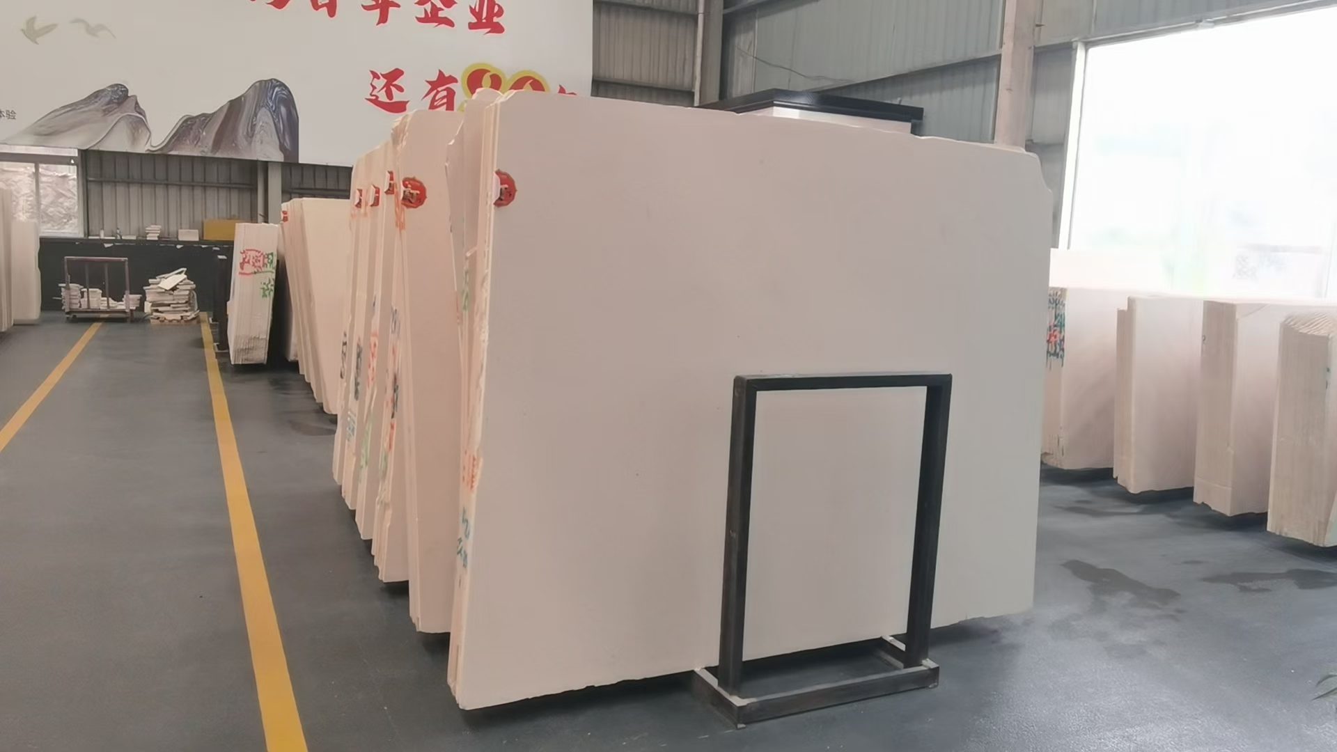 Moleanos limestone thick slab processing