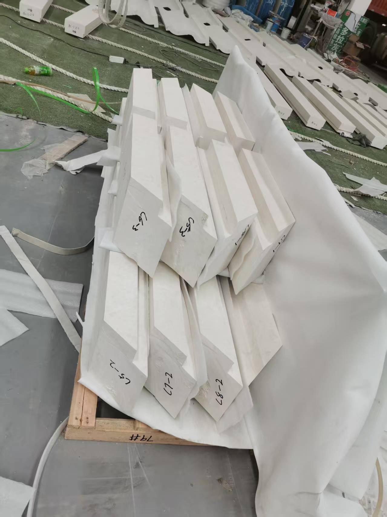 Moleanos limestone thick slab processing