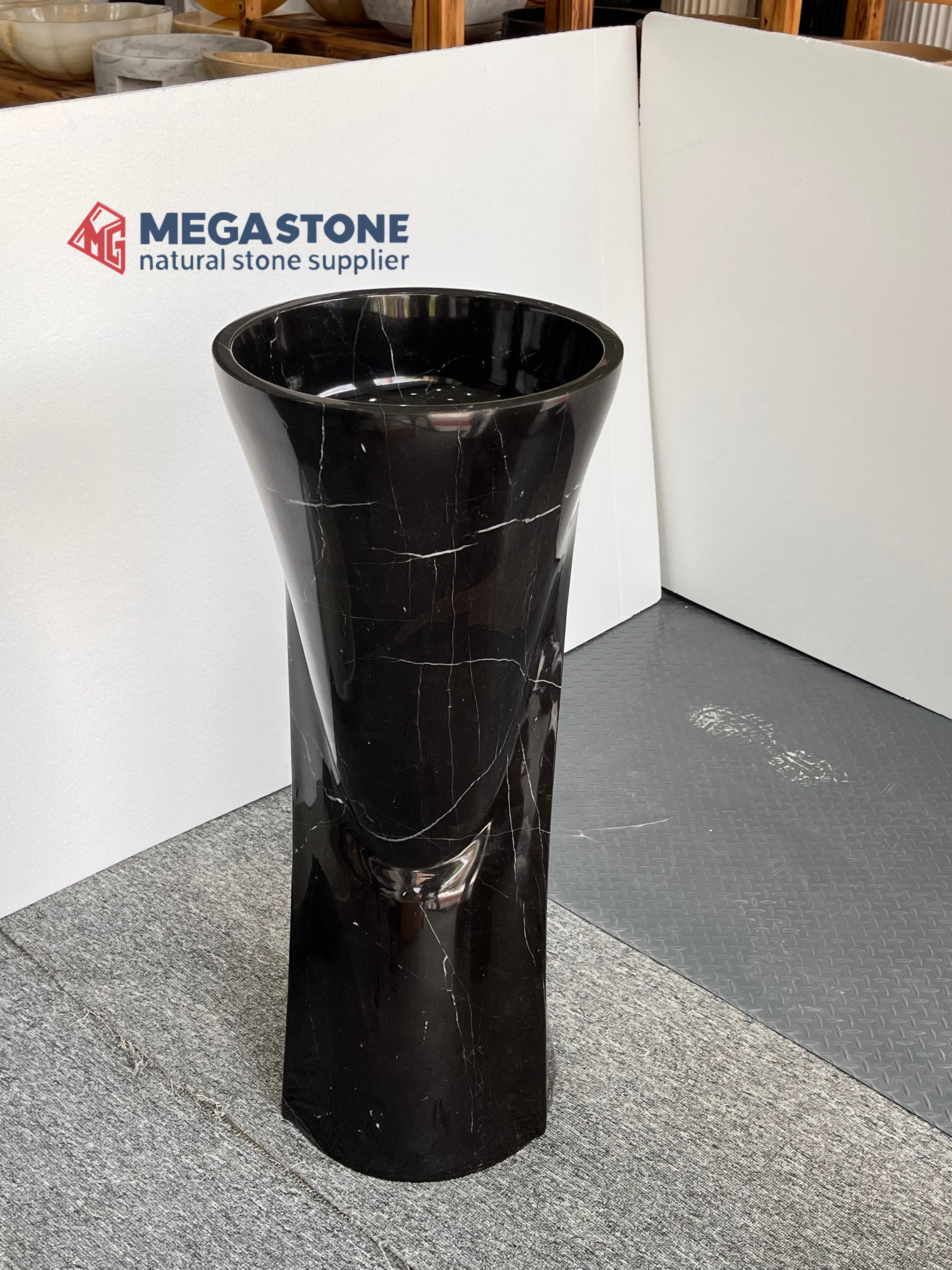 Black Marquina Design Freestanding Sink