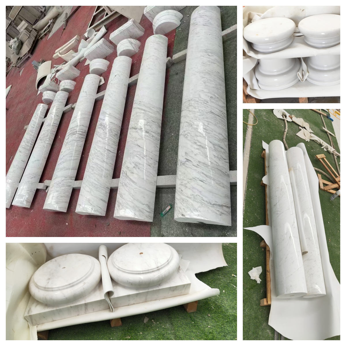 Crema Uno Beige Marble Column Factory Price
