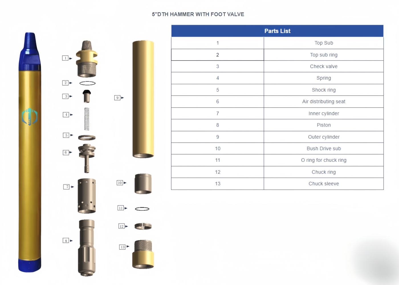 Low pressure down the hole impactor
