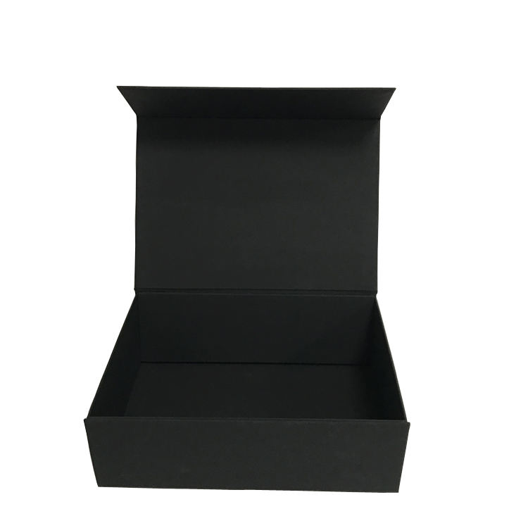 Black Gift Box with Flip Magnetic Closure Custom Logo