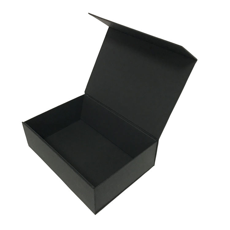 Black Gift Box with Flip Magnetic Closure Custom Logo