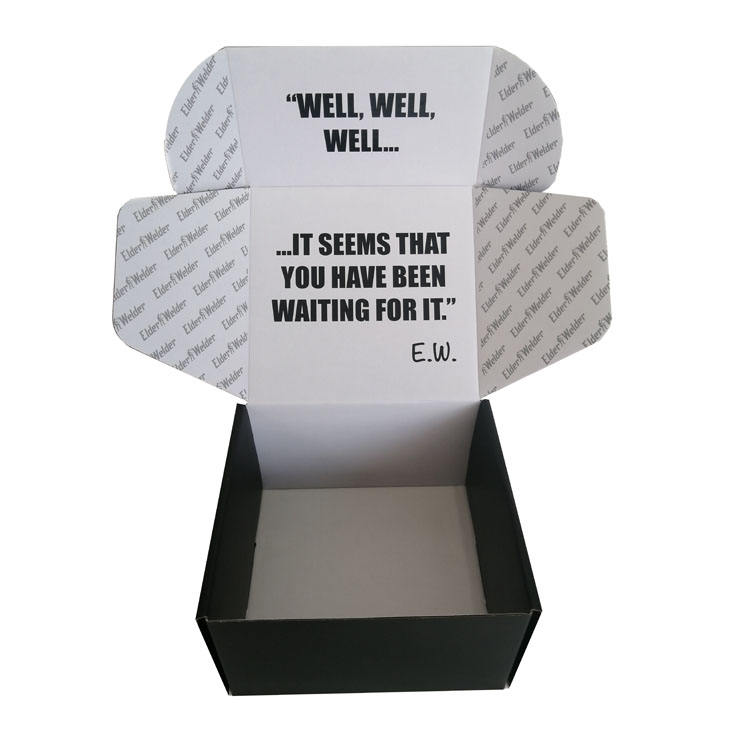 Matte Black Corrugated Carton Transport Postal Packaging Box for Clothing Shipping