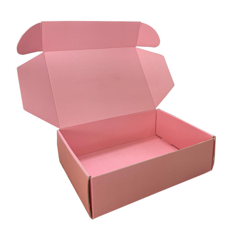 Custom Printed LOGO Mailers Folding Gift Paper Box Cardboard Pink Shipping