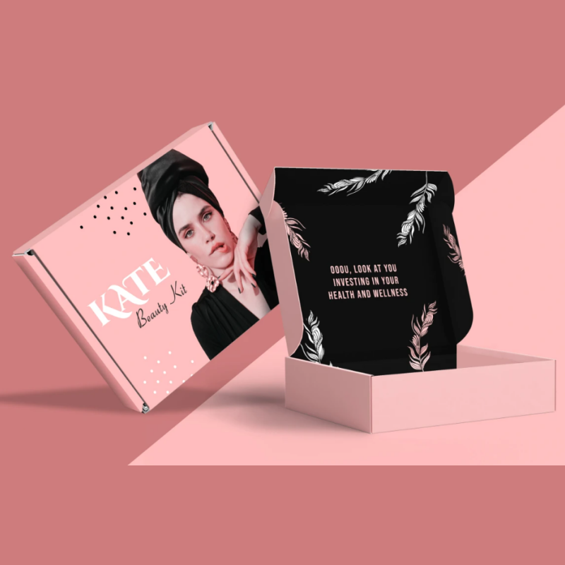 Custom Printed LOGO Mailers Folding Gift Paper Box Cardboard Pink Shipping