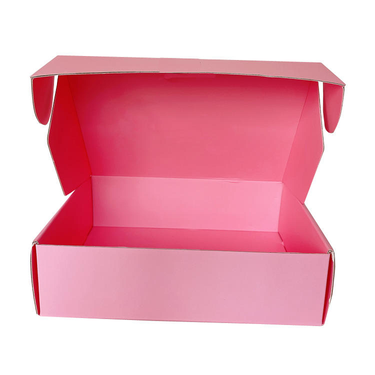 Custom Printed LOGO Mailers Folding Gift Paper Box Cardboard Pink Shipping