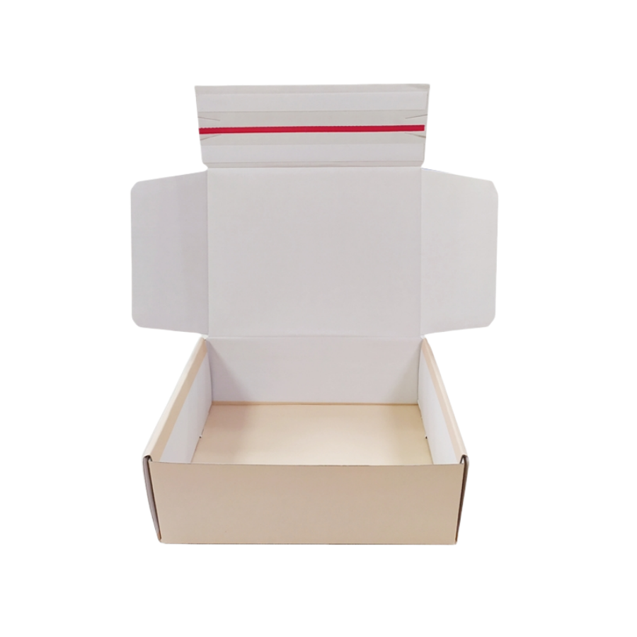 Self Sealing Recycled Packaging Boxes Shipping Clothing Box E Flute Corrugated Mailer Carton