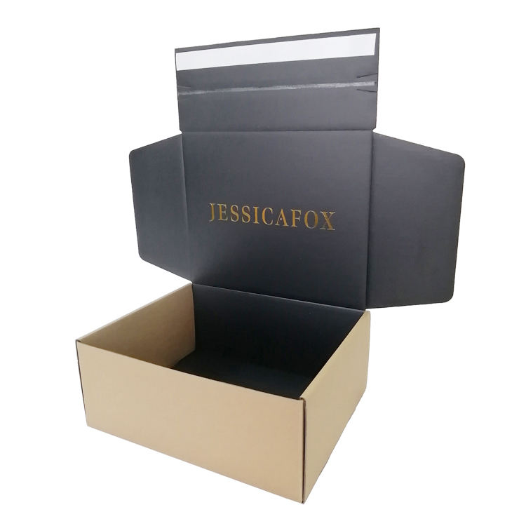 Zipper Corrugated Paper Custom Flat Packaging Boxes with Paper Insert Recycled Materials
