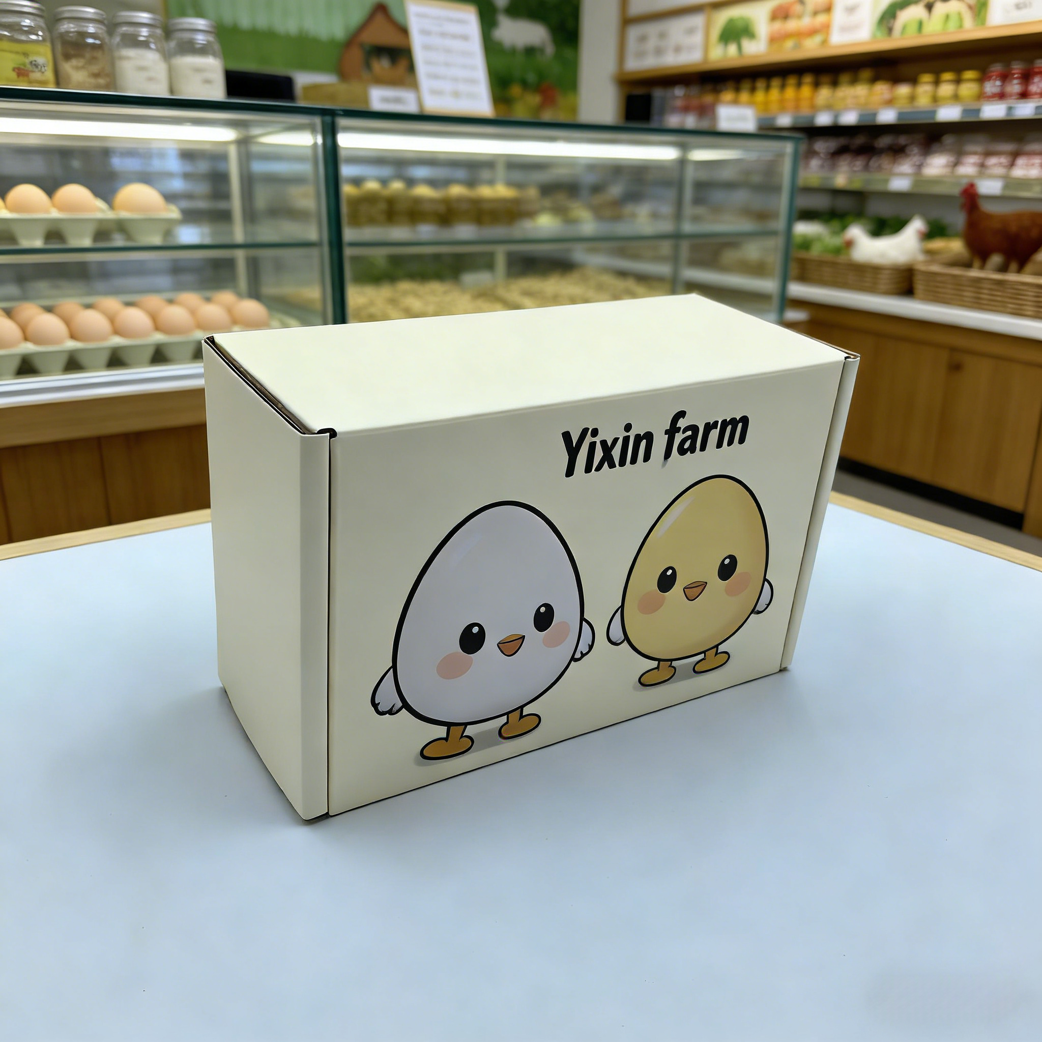 Recyclable Box Customize Logo and Color Corrugated Egg Paper Box with Handle Strength