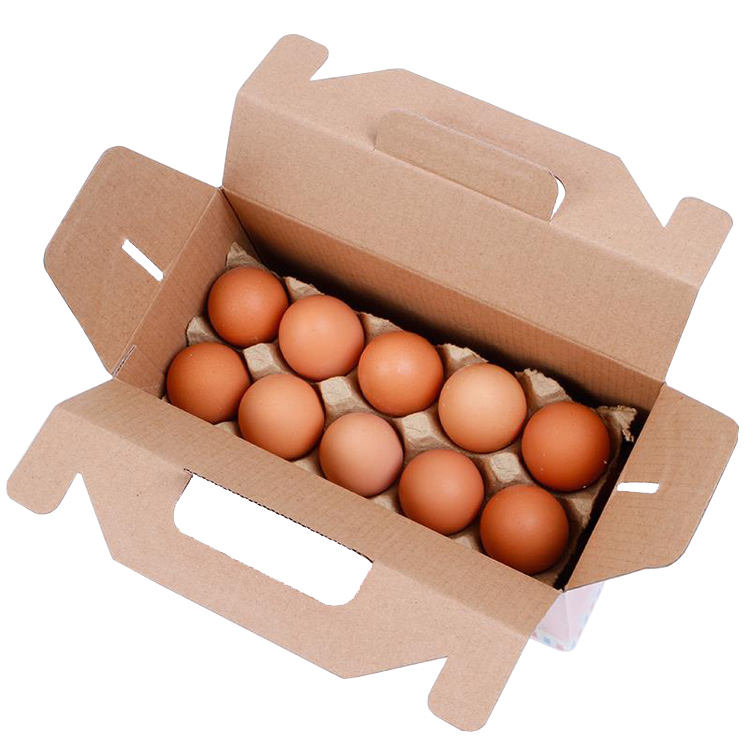 Recyclable Box Customize Logo and Color Corrugated Egg Paper Box with Handle Strength