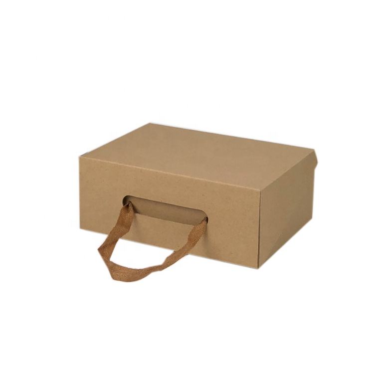 Corrugated Paper Box Latest Design with Ribbon Handle for Underwear Black Printed Box