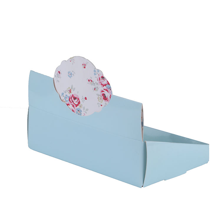 Blue Makeup Retail Counter Display Box White Cardboard Printing Cosmetic Box