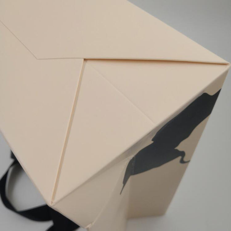 Custom Printed Logo Shipping Packaging Paper Bag With Ribbon Handle