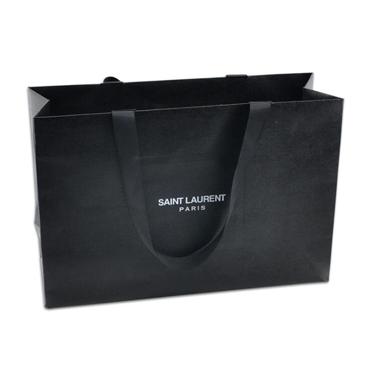 Custom Printed White Brown Kraft Paper Bag with Logo for Supermarket Clothing Shoes Promotion Packaging