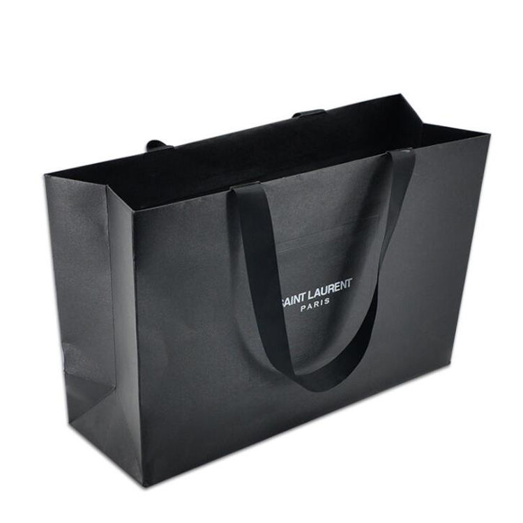 Custom Printed White Brown Kraft Paper Bag with Logo for Supermarket Clothing Shoes Promotion Packaging
