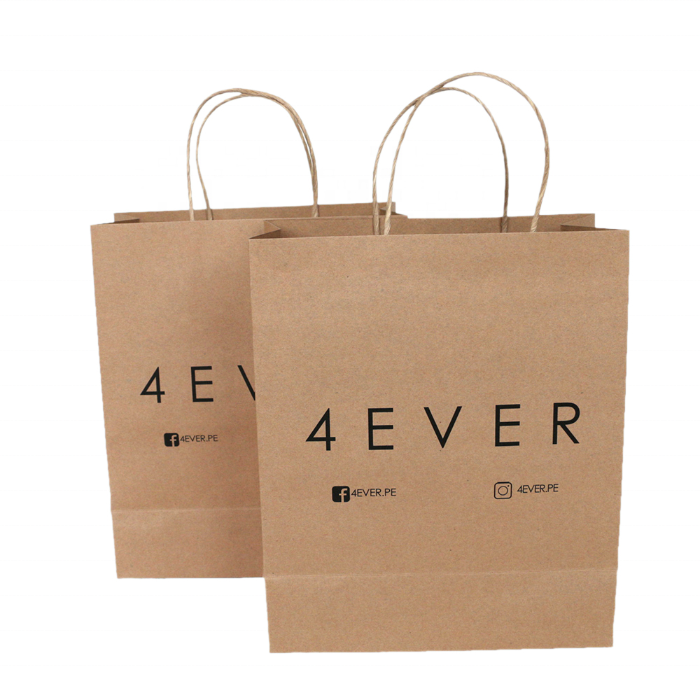 Eco-Friendly Brown Kraft Gift Paper Bags with Custom Logo