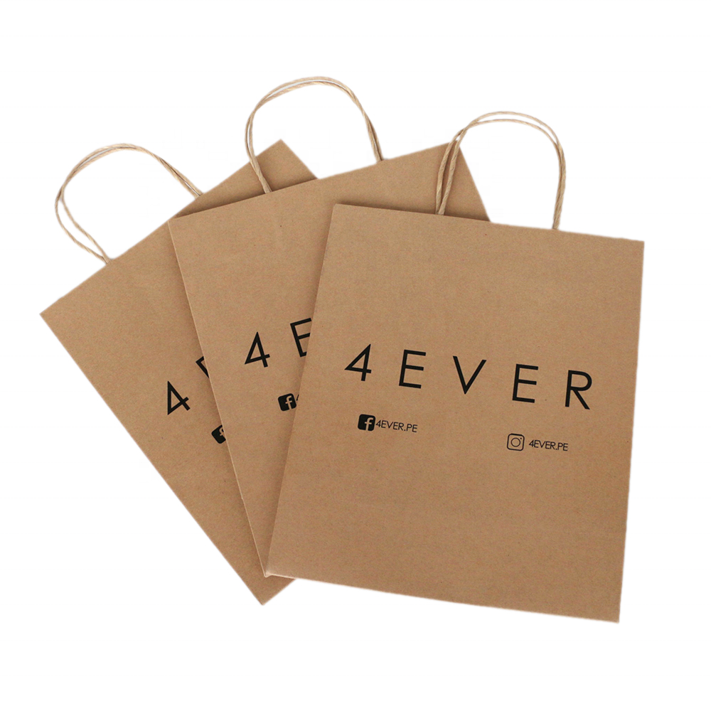 Eco-Friendly Brown Kraft Gift Paper Bags with Custom Logo