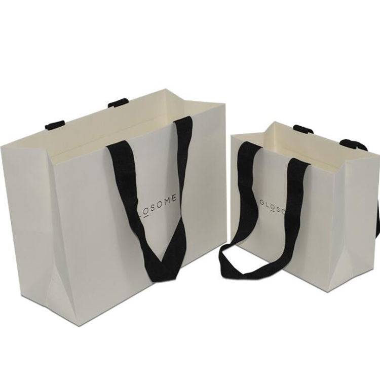 Customized Printed Logo Kraft Paper Bag for Crafts Promotion Including Ribbon