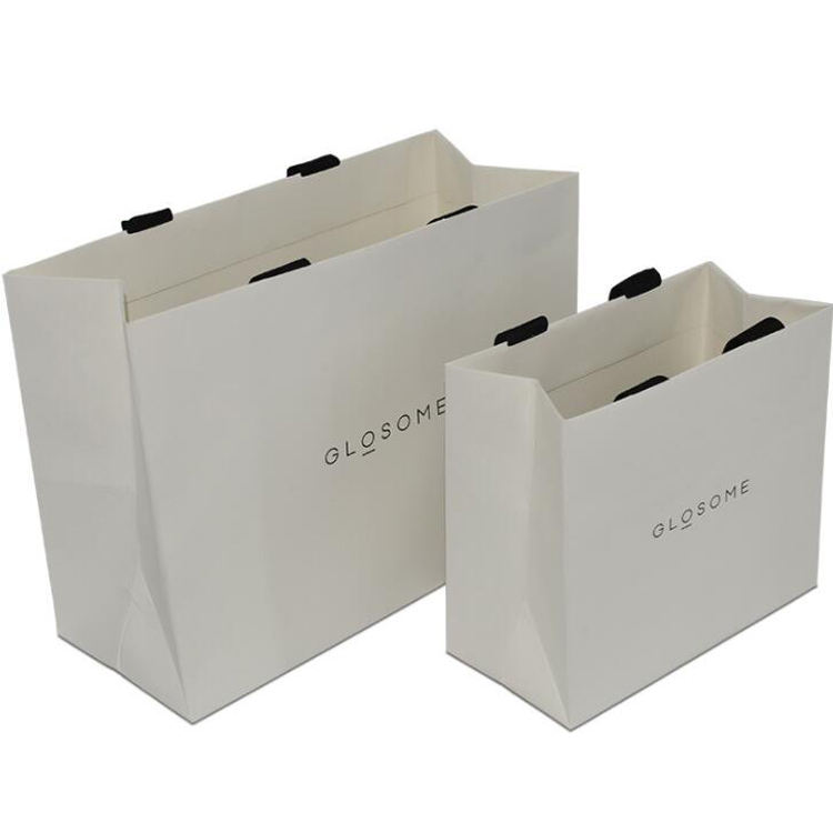 Customized Printed Logo Kraft Paper Bag for Crafts Promotion Including Ribbon