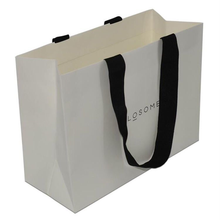 Customized Printed Logo Kraft Paper Bag for Crafts Promotion Including Ribbon