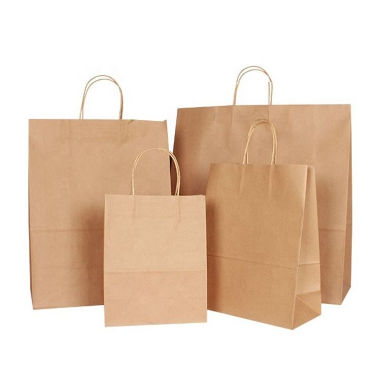 Free Design Brown Kraft Paper Bags With Your Own Logo With Handle