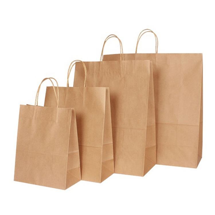 Free Design Brown Kraft Paper Bags With Your Own Logo With Handle