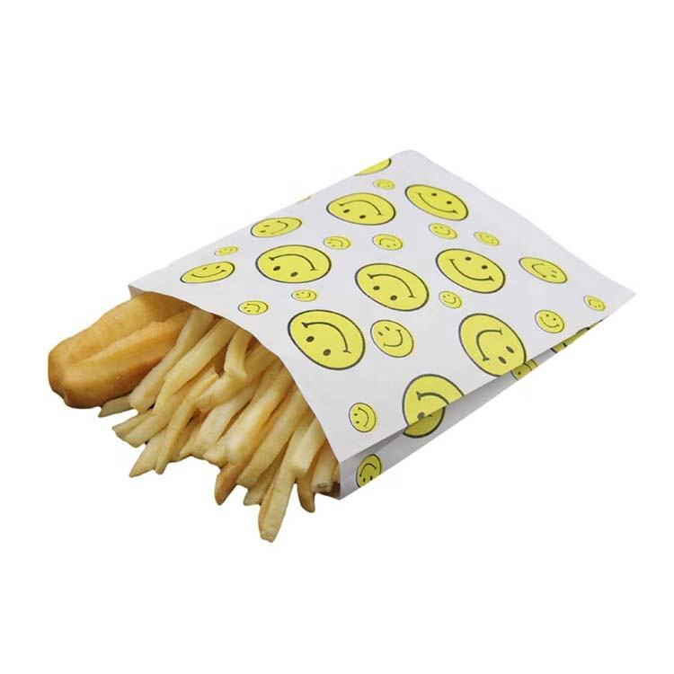 Kraft Paper Bag for Small French Fries for Food Pizza Milk Sugar Jelly Salad Offset Printing Surface Handling