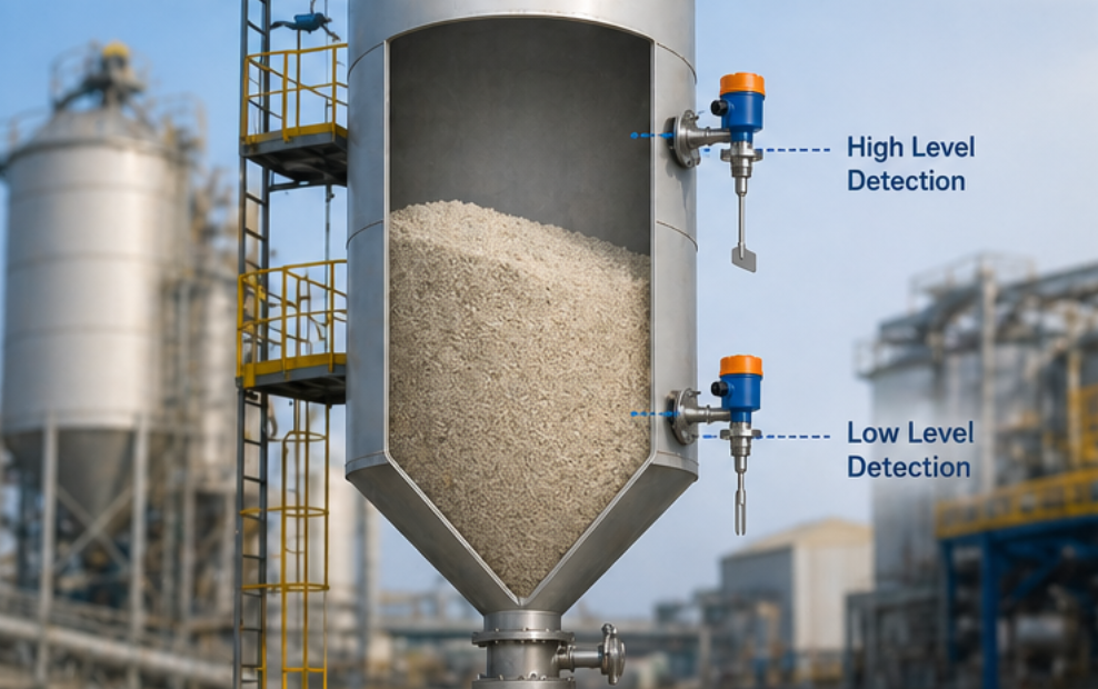 level switch for cohesive materials