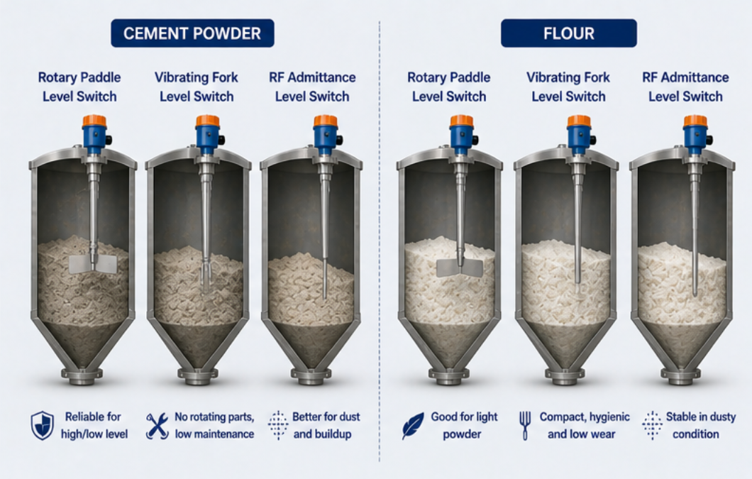 Top Level Switch for Flour Storage​