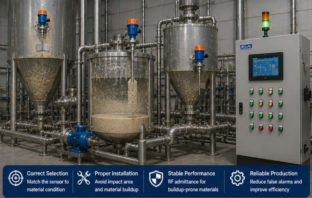 Level switch for dusty material applications
