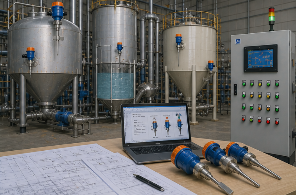 Hygienic level switch for dusty food products