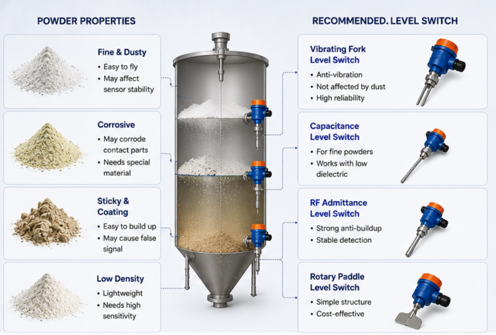 Level Switch For Chemical Powder