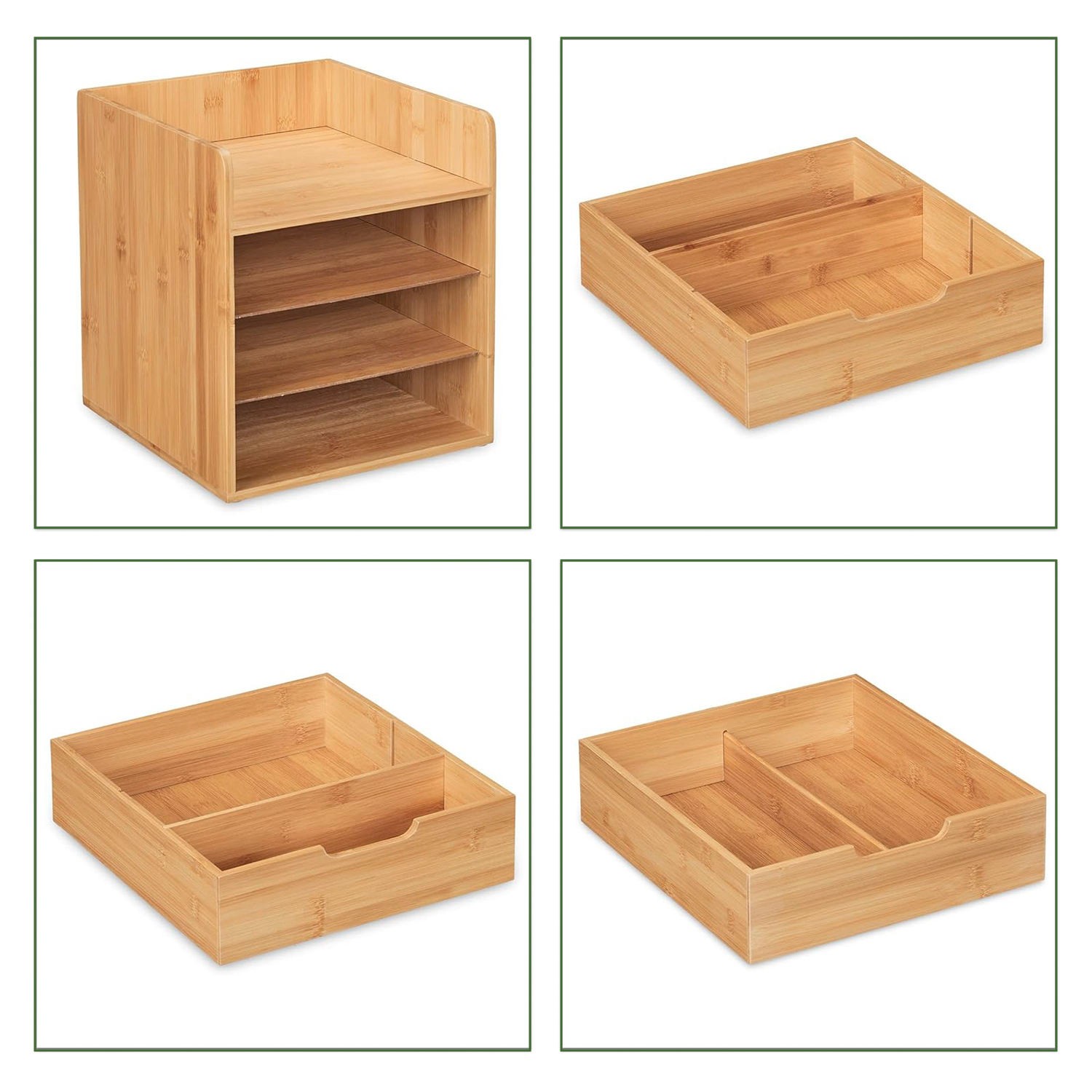 Organizer Storage Tabletop Drawer, Bamboo Tableware Bulk Packaging