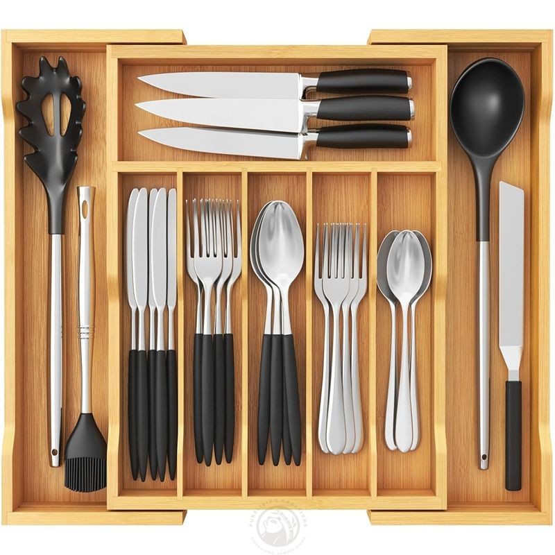 Expandable Silverware Drawer Organizer, Bamboo Kitchenware For Hospitality
