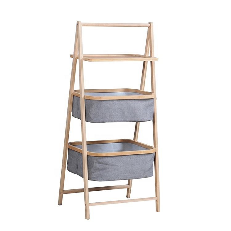 Foldable 3 Tier Toilet Towel Storage Rack, Eco-friendly Bamboo Furniture Manufacturer
