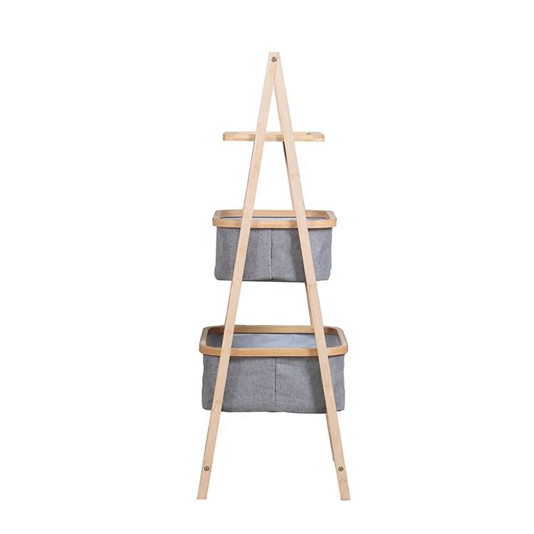 Foldable 3 Tier Toilet Towel Storage Rack, Eco-friendly Bamboo Furniture Manufacturer