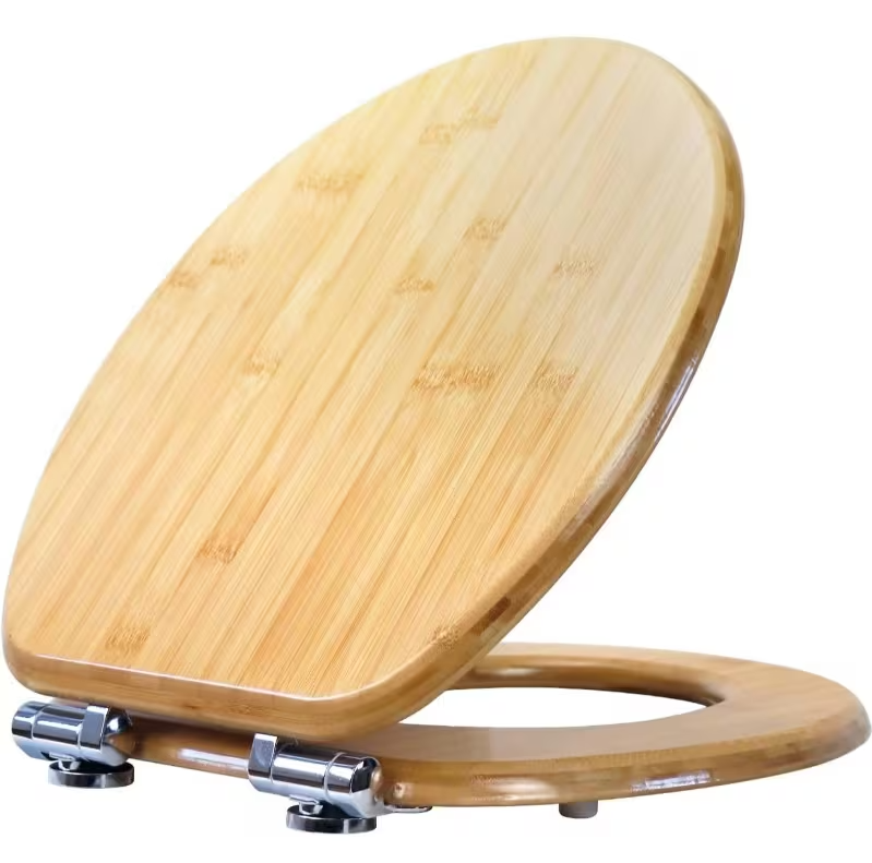 Natural Bamboo Toilet with Soft-Close Mechanism and Metal Hinges, Bamboo Wholesale Distributors